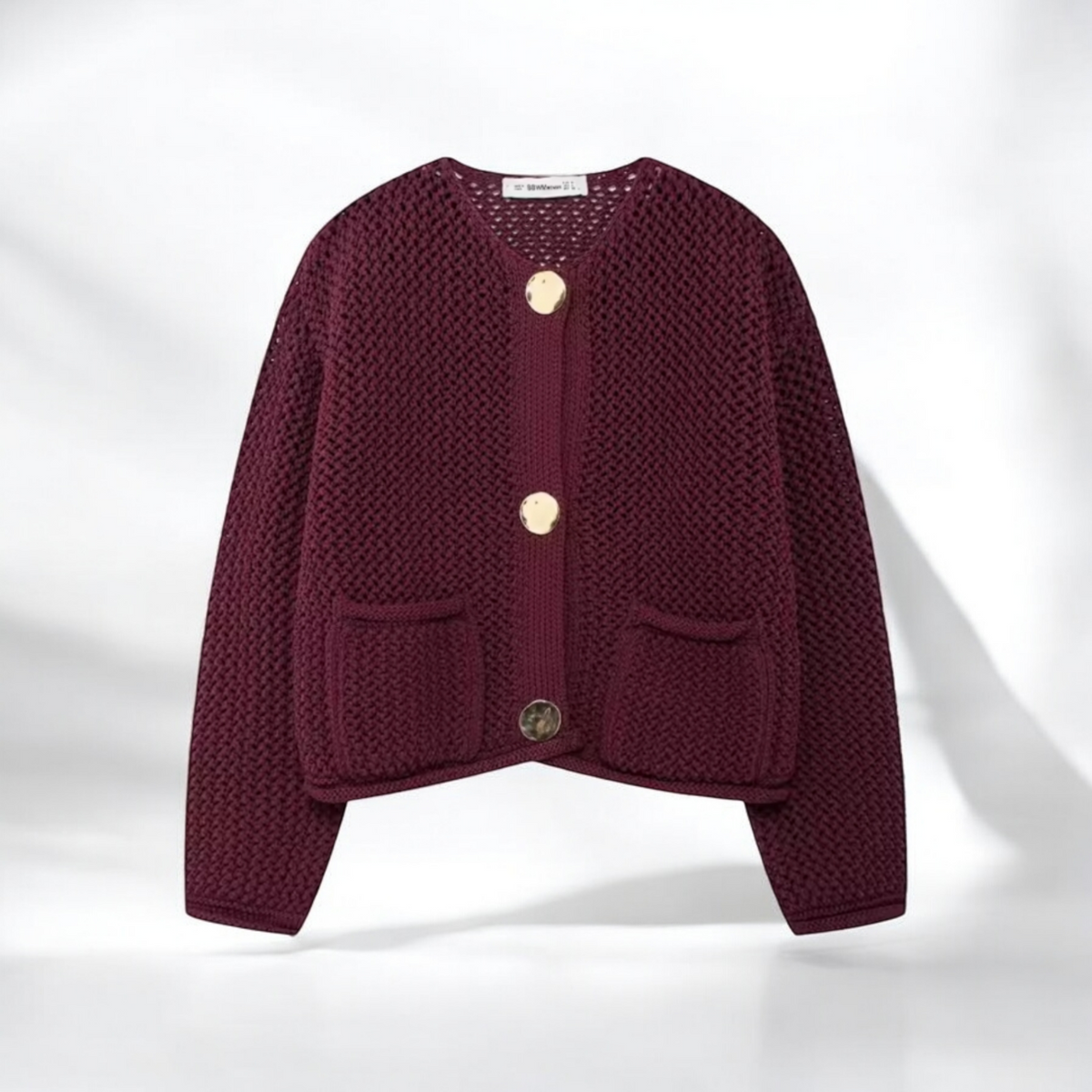 Burgund Strickjacke